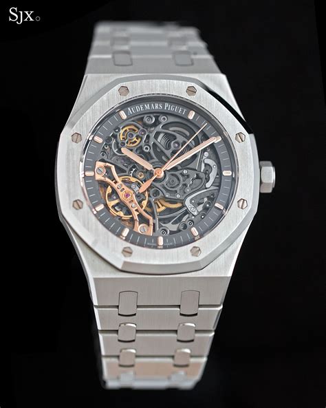 audemars piguet royal oak openworked skeleton.|Audemars Piguet iced out skeleton.